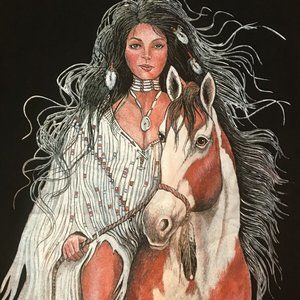 CAROL MARTIN Grand Canyon PA Native American Horse Rider Gildan - Made in USA LG